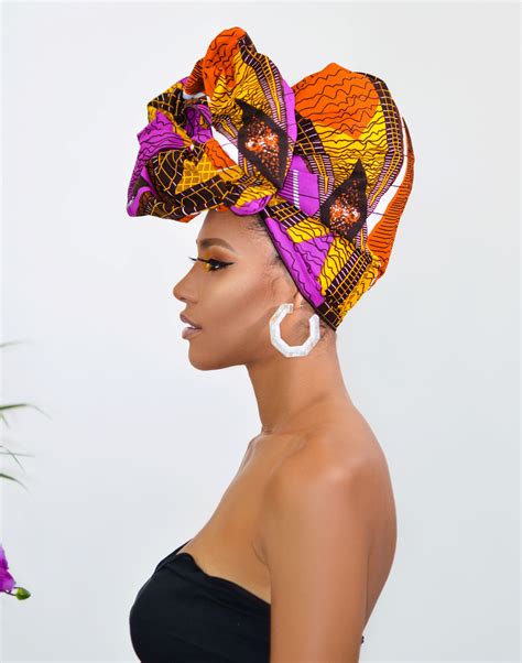 african head wrap outfit